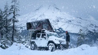 Solo Winter Camping through a Snow Storm - Life out of my JEEP
