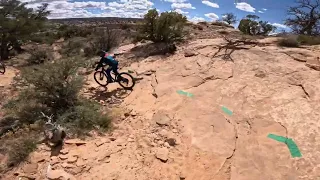 8 year old leading Rocky Tops at Navajo Rocks 2 #mtbkids #mtbskills #utah #moab