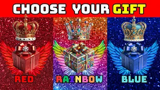 Choose Your Gift 🎁😍❤️❄️🌈 Red vs Blue vs Rainbow #3giftbox #pickonekickone #wouldyourather