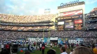 Four F-18s fly over Qualcomm Stadium - MNF Broncos @ Chargers 10/19/09