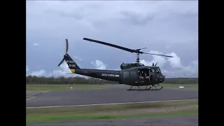 Huey UH-1 S/N 100 - Take-Off & Approach from Ground - Hervey Bay, Australia