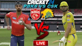 🔴 LIVE :- PBKS VS CSK - IPL 2024 | CRICKET 24 | RUSHPLAYZ #ipl #ipl2024 #cricket24live #iplgameplay