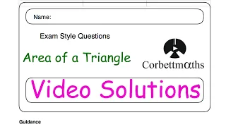 Area of a Triangle Answers - Corbettmaths