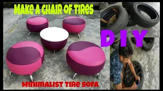 Car Tires Round Stool#The Process of Making Sofas from Used Car Tires# Stool From Car tires