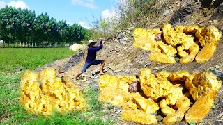 WOW amazing ! gold hunter The Biggest Nugget of Gold Found on the mountain?! Sensational Find!!!