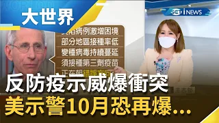 法義澳反政府防疫爆示威引警民衝突 美國示警10月恐再爆疫情高峰恐日增20萬例｜主播 王志郁｜【大世界新聞】20210726｜三立iNEWS