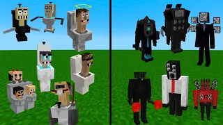 All Skibidi Toilet vs All Skibidi MAN - Sbeakerman, TV man, Cameraman / Minecraft Mob Battle