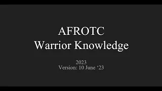 2023 AFROTC Warrior Knowledge