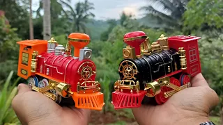 Merakit 2 kereta api engineering,choo choo train,kereta api uap-unboxing mainan kereta api