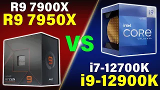 Battle of the 16 Core CPUs — Ryzen 9 7950X vs i9-12900K — 15 Benchmarks