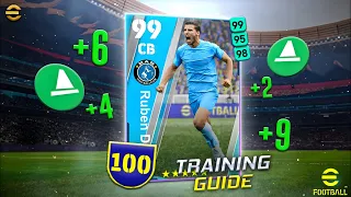 How To Train 99 Rated Ruben Dias | in eFootball 2023 Mobile | Ruben Dias Max Level Pes