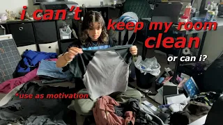 cleaning my MESSY room *motivation* | weekly reset, chatting, laundry, decor