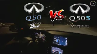 364HP Infiniti Q50S Hybrid AWD vs 333HP Infiniti Q50 3.7 RWD