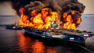 13 Minutes Ago, Russian Aircraft Carrier Carrying 17 of the Most Expensive Jets Destroyed by NATO