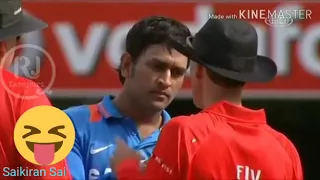 Dhoni fight with umpires in telugu