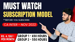 NOV 2022 / MAY 2023 - CA INTER - SUBSCRIPTION MODEL - MUST WATCH BEFORE YOU SUBSCRIBE