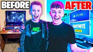 Surprising Fan with His DREAM Gaming Room! *emotional*