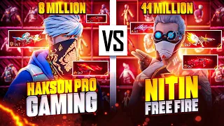 Nitin free fire vs Hakson Pro Gaming 😦Biggest Gun Collection verses in free fire | Hakson Official |