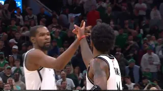 Kyrie Irving excites Kevin Durant with a clutch three and makes a handshake!!