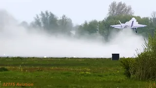 [4K] SPECTACULAR SIGHT: F-35 Takeoff with Huge Spray at Leeuwarden