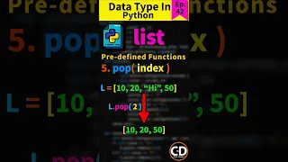 What Is List Data Type Function? - pop( ) function - Python Short Series Ep. 42 #python #datatypes