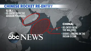 Chinese rocket lands in Indian Ocean l GMA