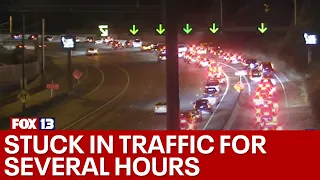 Some stuck in traffic for hours amid I-90 West closure at Mercer Island | FOX 13 Seattle