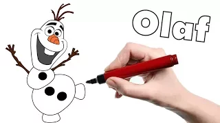 How to draw a snowman Olaf...Как нарисовать снеговика Олаф из "Холодное Сердце"