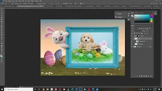 How to Use the Easter Bunny Frame Layered PSD Digital Background by Tara Mapes