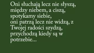 Bednarek - Cisza (Tekst)