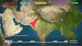 Animated map shows how the top 5 religions spread across the world