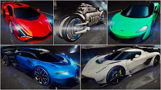Asphalt 8, Koenigsegg, Bugatti, McLaren, Lamborghini In Gauntlet & Dodge Tomahawk MP Race, 4K 60fps