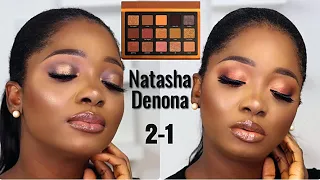 NATASHA DENONA BRONZE EYESHADOW PALETTE | BRONZE AND HALO EYE MAKEUP TUTORIAL ON DARK SKIN