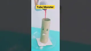 Halloween Science Experiments for Preschoolers | Tube Monster #halloween #shorts #scienceexperiment