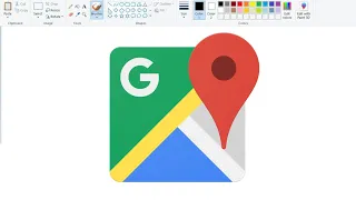 How to draw Google Maps Logo | Google Maps logo Drawing on computer using Ms Paint.