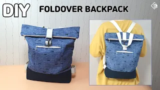 DIY FOLDOVER BACKPACK/ Rolltop Backpack / Zipper Backpack/ sewing tutorial [Tendersmile Handmade]