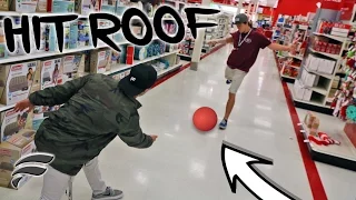 KICKBALL WITH STRANGERS KICKED ACROSS STORE