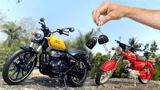 Unboxing Scale 1:12 Model Royal Enfield Meteor 350 | Honda JH70 | Miniature Models | diecast toys