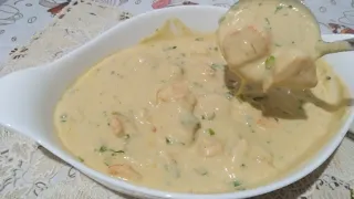 CAMARÃO AO MOLHO BRANCO E CREMOSO DE QUEIJO  FÁCIL E RÁPIDO. #camarão #molhobranco