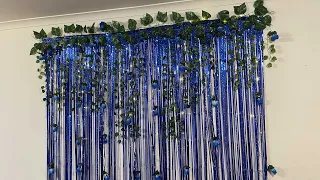 Under Budget Birthday or Anniversary Decoration Idea  Foil  Curtain Backdrop Idea for Anniversary