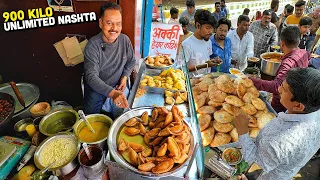70/- Rs Street Food India UNLIMITED NASHTA 😍 Dau Samose, Black Bedai, Nibba Nibbi Dal Makhani Thali