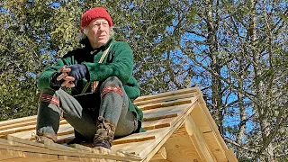 Shingling the Roof with Cedar Shakes LOG CABIN BUILD | PIONEER LIFE CIRCA 1700's