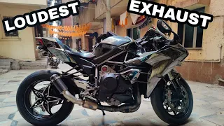 NEW EXHAUST FOR MY KAWASAKI NINJA H2 !! 🔥😍| SAGARMORE VLOGS