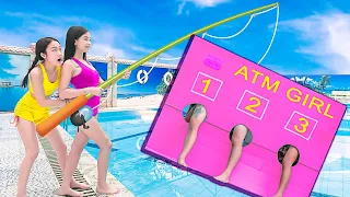 LUCKY FISHING MACHINE PRANK BATTLE NERF Dr. FDIGirl Nerf Guns INTERESTING TRENDING TIKTOK PRANK VTL