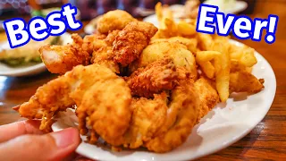 Best American Food - ORIGINAL FRIED CHICKEN TENDERS!! (Since 1917) + Frozen Mudslide Milkshake!!