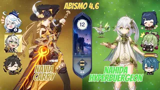 Navia Carry & Nahida HyperBurgeon-Genshin Impact Abismo 4.6!