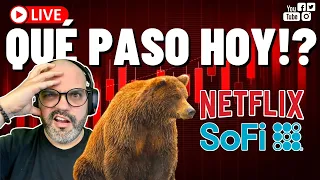 LIVE 01/20 🔴  ¿Qué pasa bolsa USA? |  $NFLX Netflix cae un 20% after hours