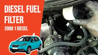 How to replace the diesel fuel filter Peugeot 2008 mk1 1.6 BlueHDI ⛽