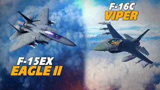 F-15EX Eagle II Vs F-16C Viper | BVR | Digital Combat Simulator | DCS |