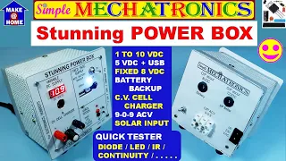 How to make a power supply at home Solar Stunning Power Box Variable DC 9-0-9 AC  + Battery charging